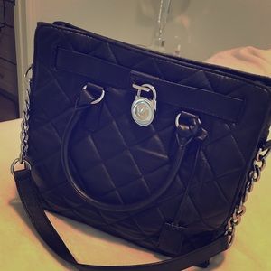 Michael Kors black leather handbag